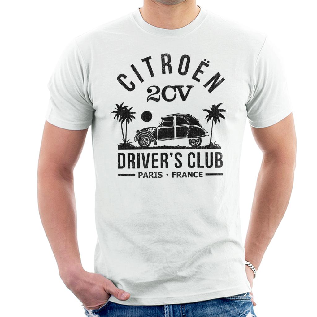Citroen 2CV Driver's Club Black Beach Men's T-Shirt Citroen 2CV Driver's Club Black Beach Men's T-Shirt