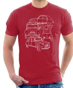 Citroen 2CV White Angle Montage Men’s T-Shirt