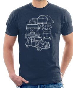 Citroen 2CV White Angle Montage Men's T-Shirt 2 Citroen 2CV White Angle Montage Mens T Shirt 3