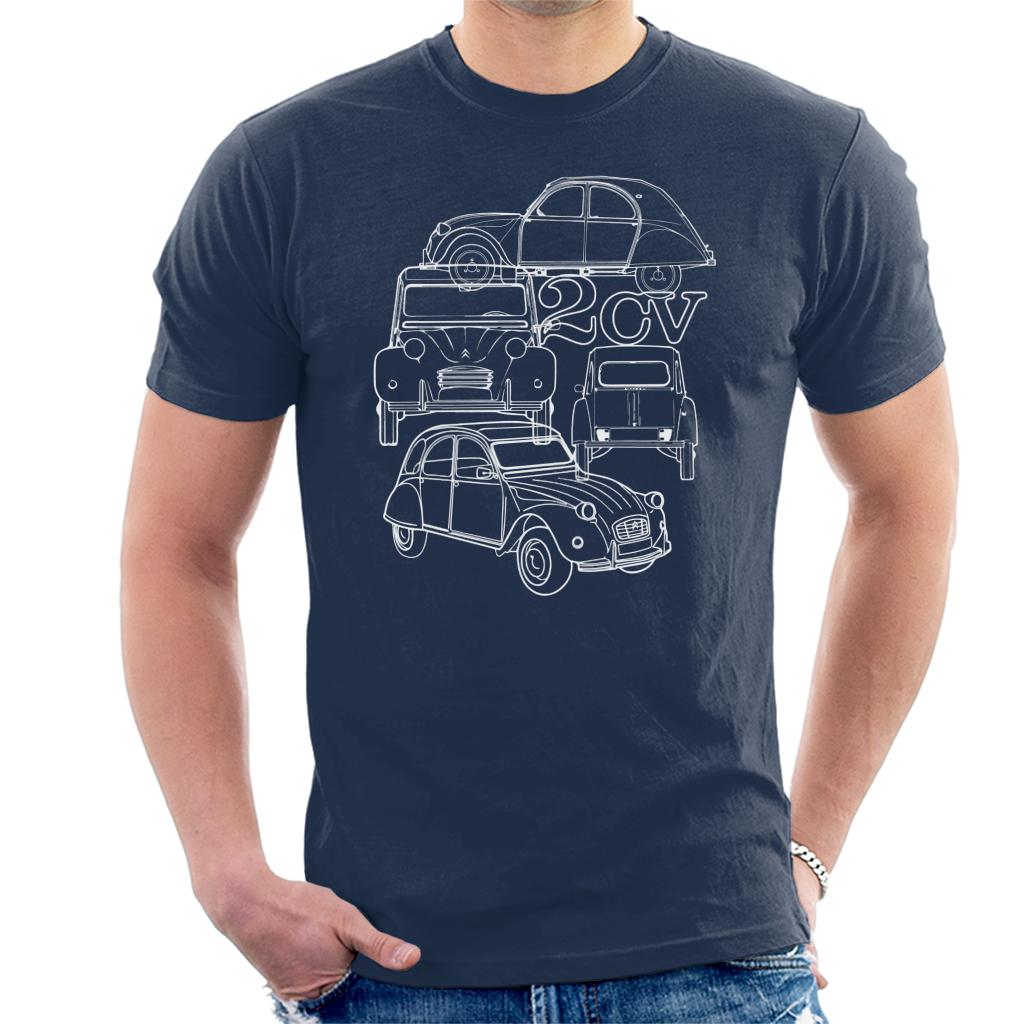 Citroen 2CV White Angle Montage Men's T-Shirt Citroen 2CV White Angle Montage Men's T-Shirt