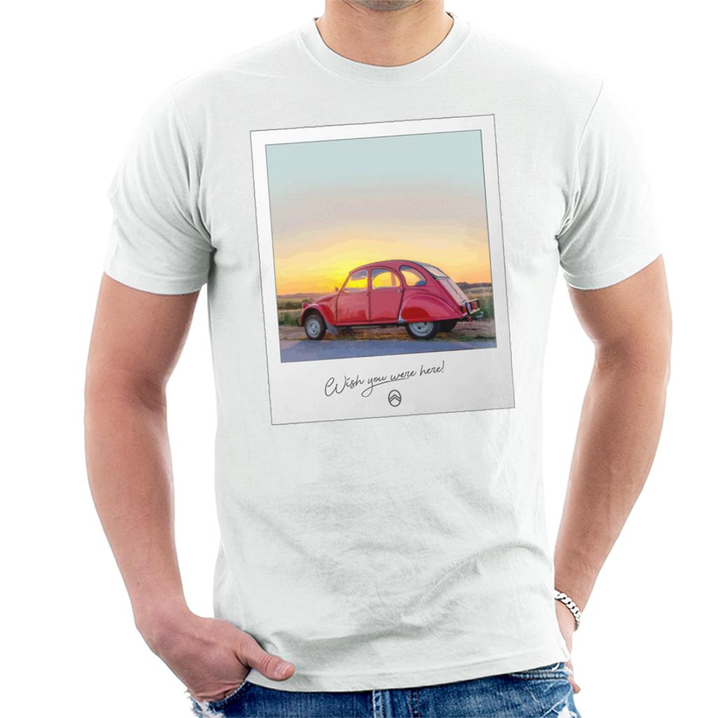 Citroen 2CV Wish You Were Here Photo For Light Men's T-Shirt Citroen 2CV Wish You Were Here Photo For Light Men's T-Shirt