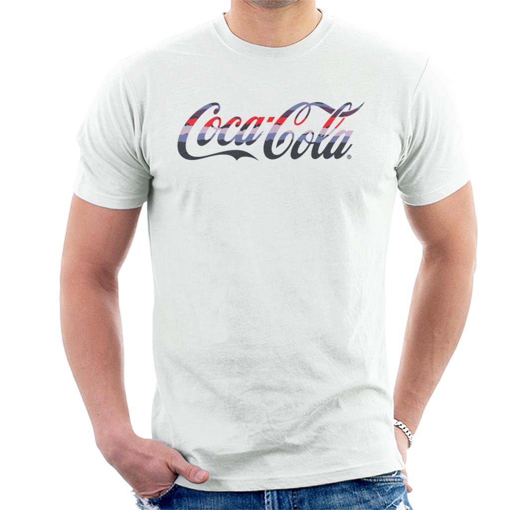 Coca Cola Horizon Stripe Logo Men's T-Shirt Coca Cola Horizon Stripe Logo Men's T-Shirt