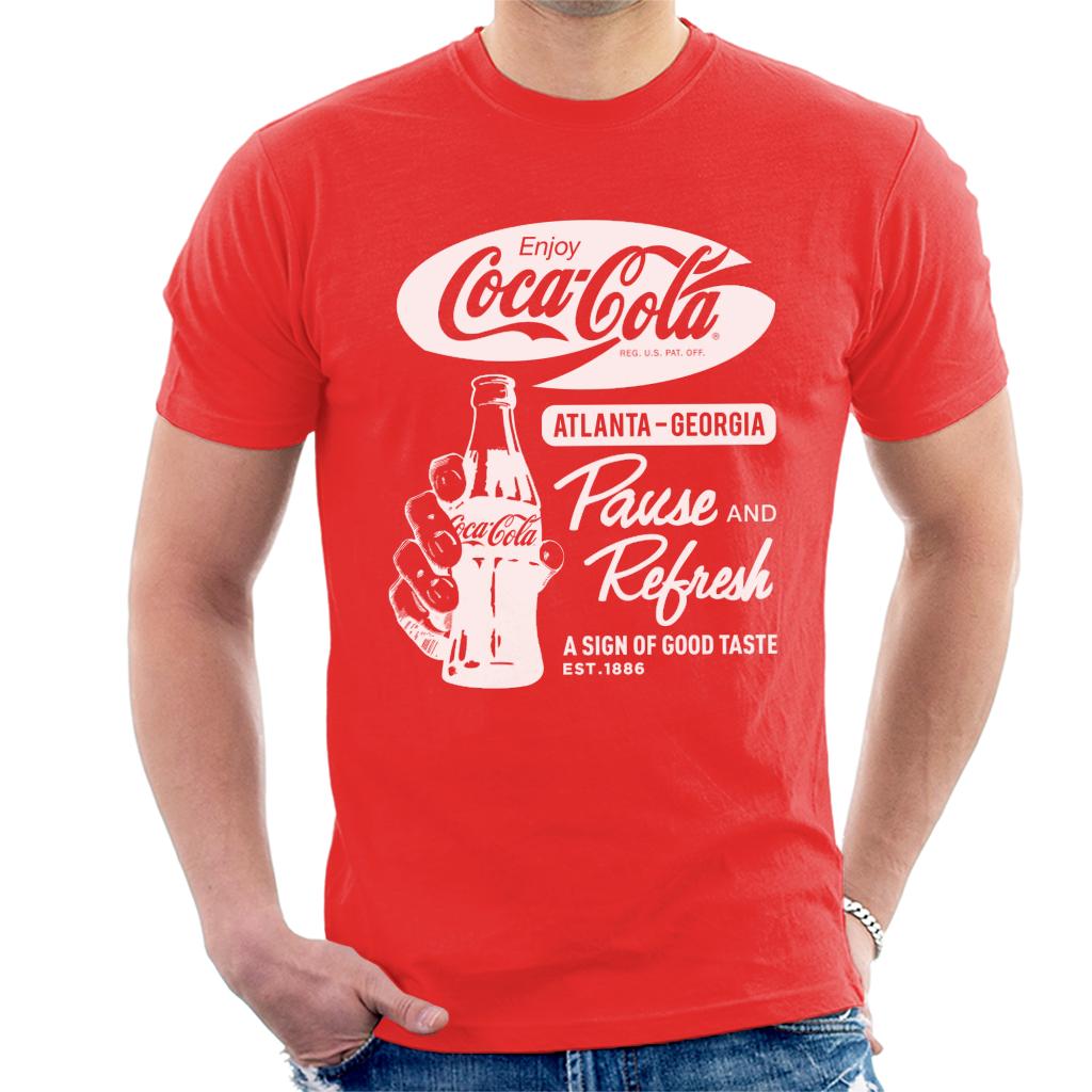 Coca Cola Pause And Refresh Retro Men's T-Shirt Coca Cola Pause And Refresh Retro Men's T-Shirt