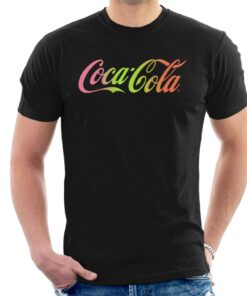 Coca Cola Rainbow Gradient Logo Mens T Shirt 1