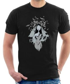 Corpse Bride Emily Surrounded By Bird Silhouettes Men’s T-Shirt