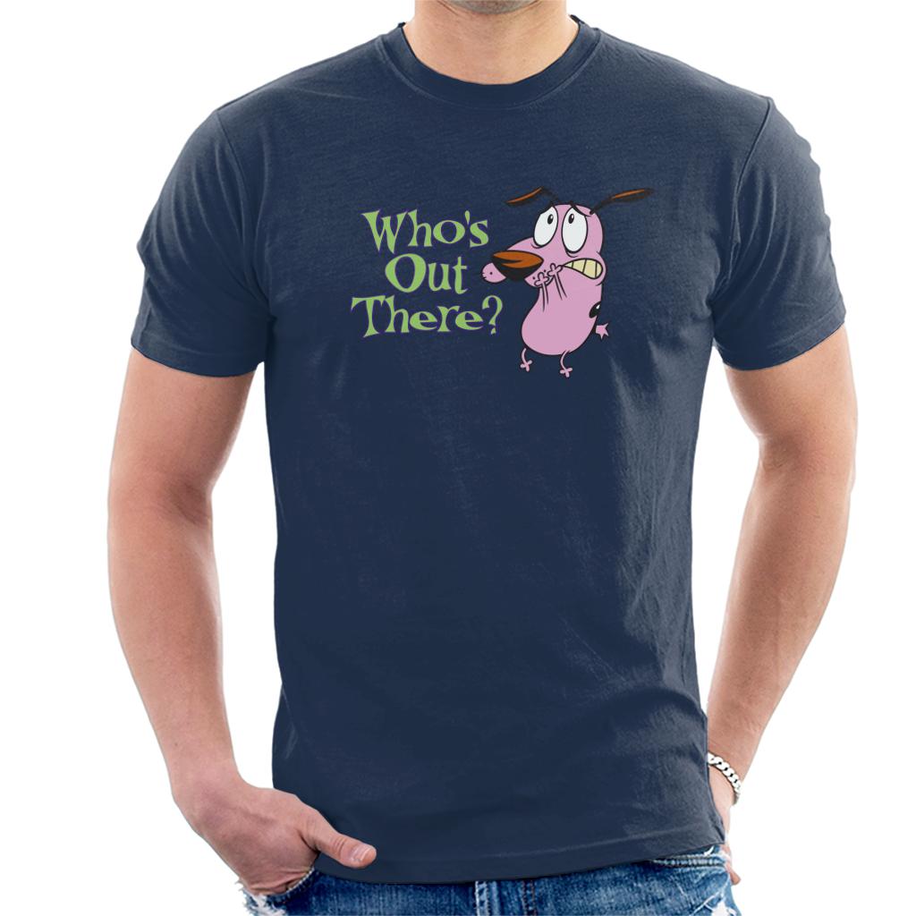 Courage The Cowardly Dog Halloween Who's Out There Men's T-Shirt Courage The Cowardly Dog Halloween Who's Out There Men's T-Shirt